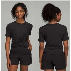 Lululemon Black Knot-Front Short Sleeve Top -  Women